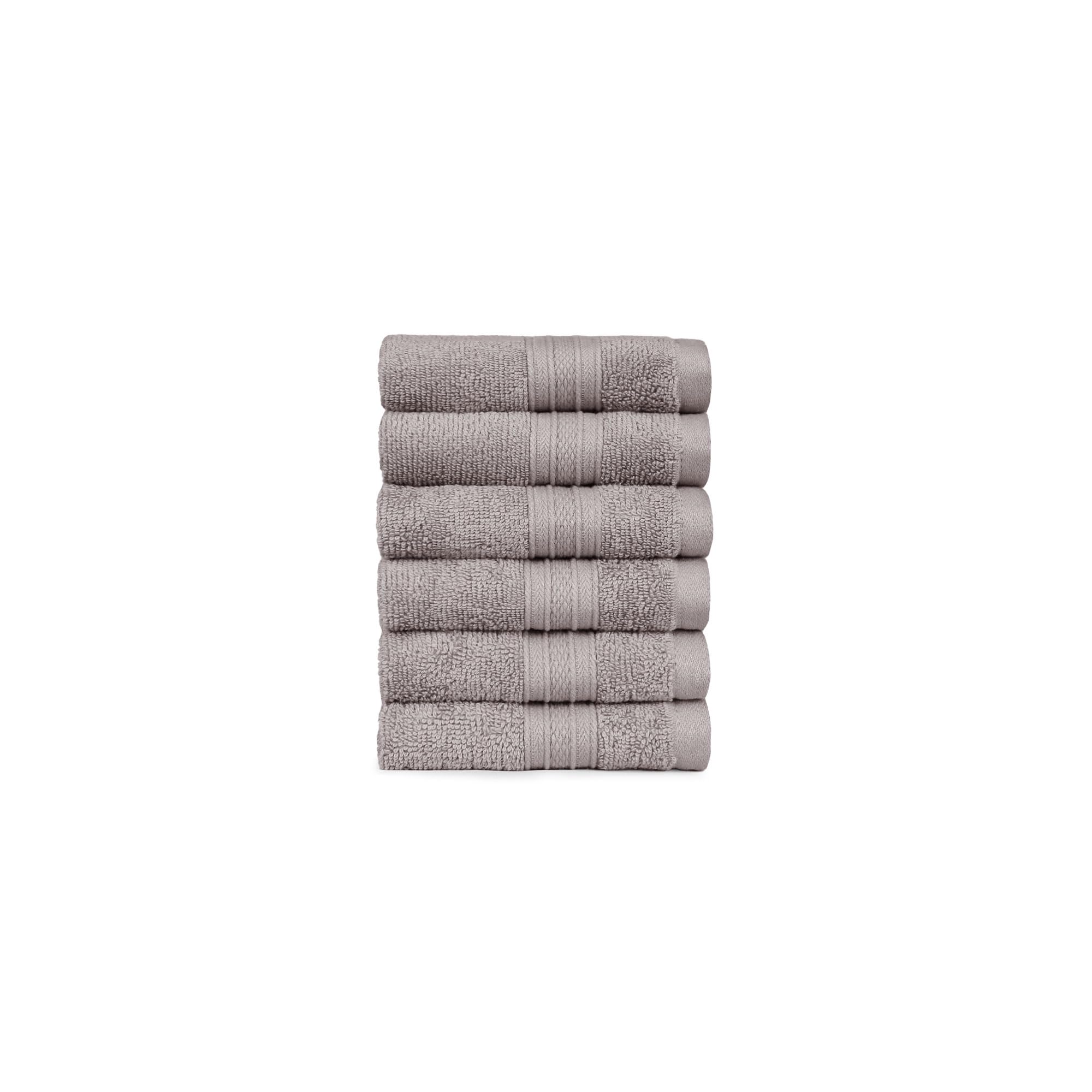 TRIDENT Soft Comfort Air Rich 100% Cotton Towel for Face, 500 GSM Highly Absorbent Towels for Men/Women, 6Pc Face Towel Set (30.5 cm X 30.5 cm), Charcoal