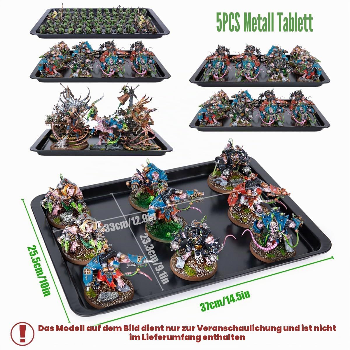 Aufbewahrungskoffer Mit Schultergurten, Stapelbare Miniatur-Tragetasche (5-teiliges Tablett) Für Einfachen Transport Und Aufbewahrung Von Warhammer 40k
