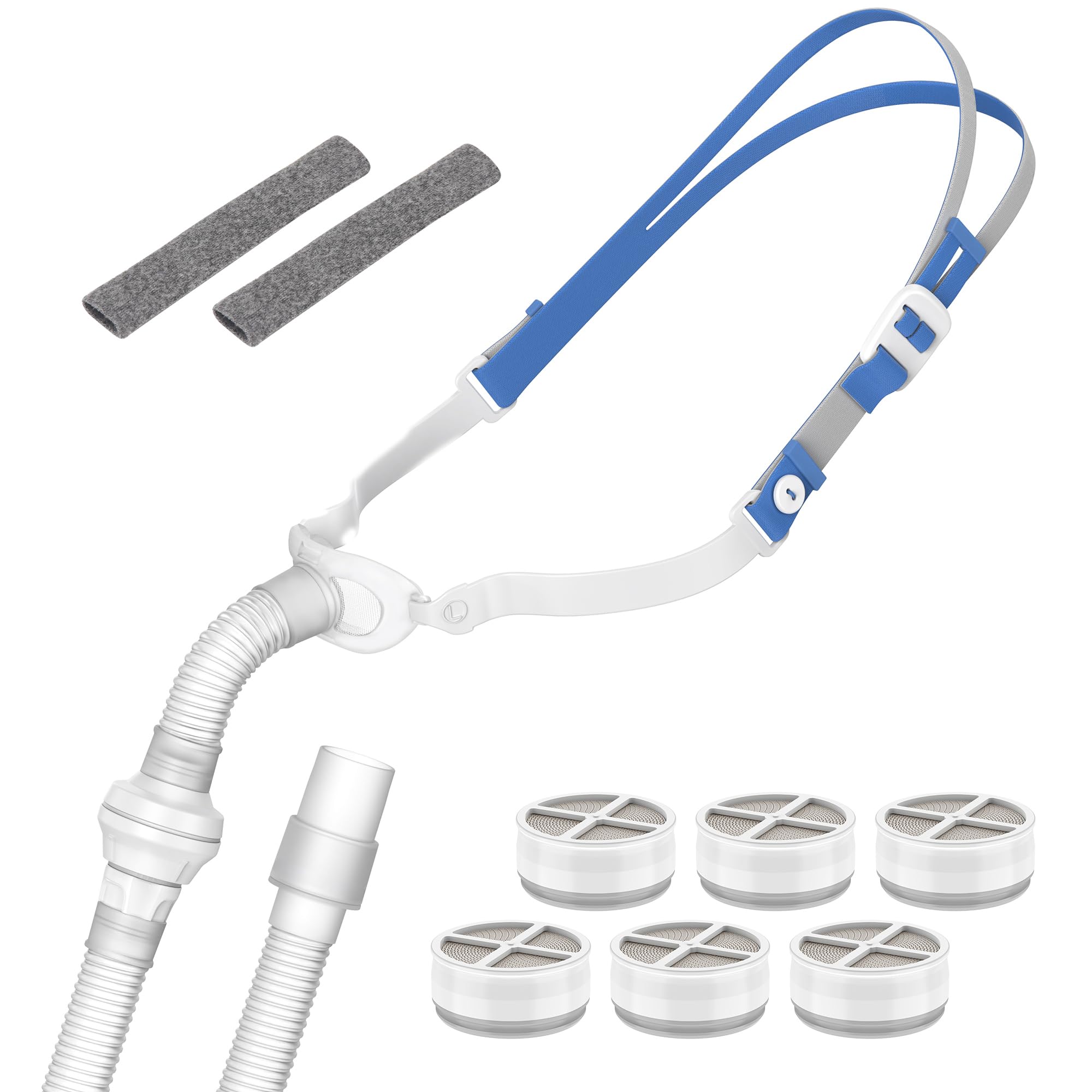 Replacement Connector for P10 Compatible with AirMini & Airfit w/Strap, Humi Dx Plus (6PCS) & Short Tube to Connect Any 22mm Hose, IBEET Replacement Supplies for P10