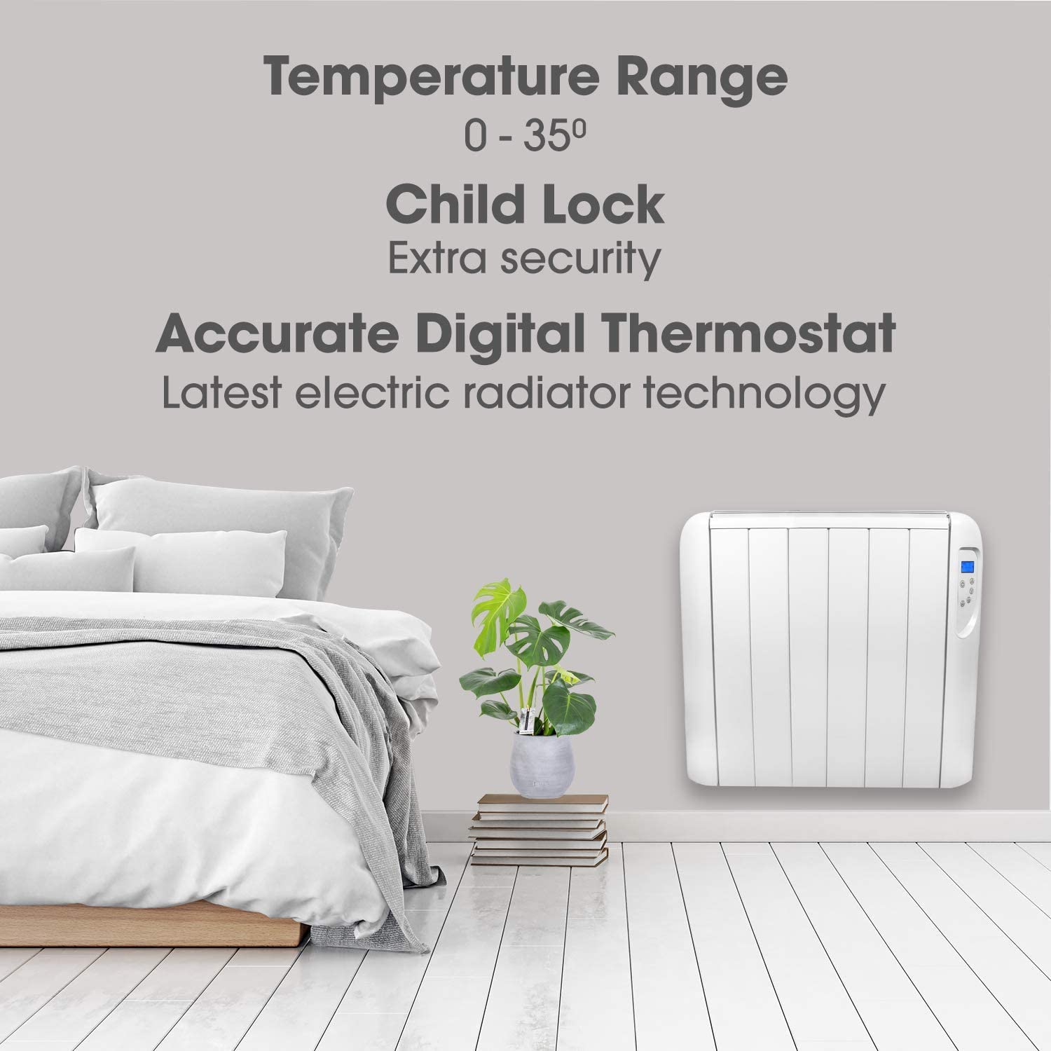 FUTURA Eco Panel Heater 24 Hour 7 Day Timer 1000W – 2000W Wall Mounted Lot  20 Low Energy Electric Heater for home Slimline Electric Radiator Efficient  Convector Heater Digital thermostat (1500W) :