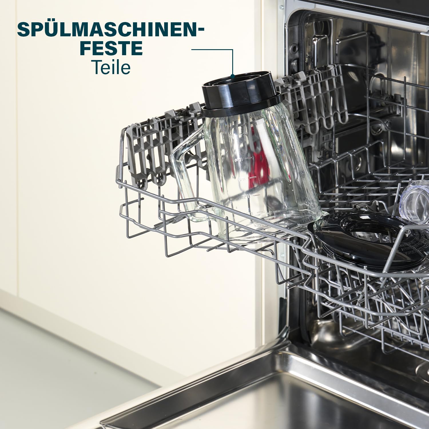 Princess Standmixer Black Steel 4 Geschwindigkeitsstufen, Impuls-Funktion, 6 Klingen, 1000 Watt, 1,5 Liter Glas Krug, Schwarz, Edelstahl 01.212092.01.001