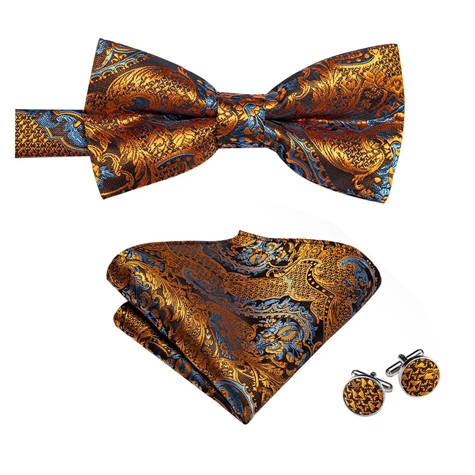 bretelles pour femme Soie adulte hommes bretelles métal 6 Clips bretelles noeud papillon Hanky ​​boutons de manchette mâle fête de mariage élastique réglable