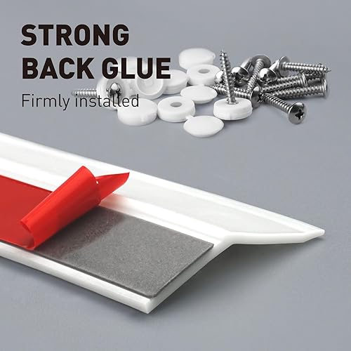 Miniatura 4 de Sello de puerta de garaje tira de sellado superior y lateral de 34 pies con adhesivo blanco con parte trasera de goma resistente a la intemperie,