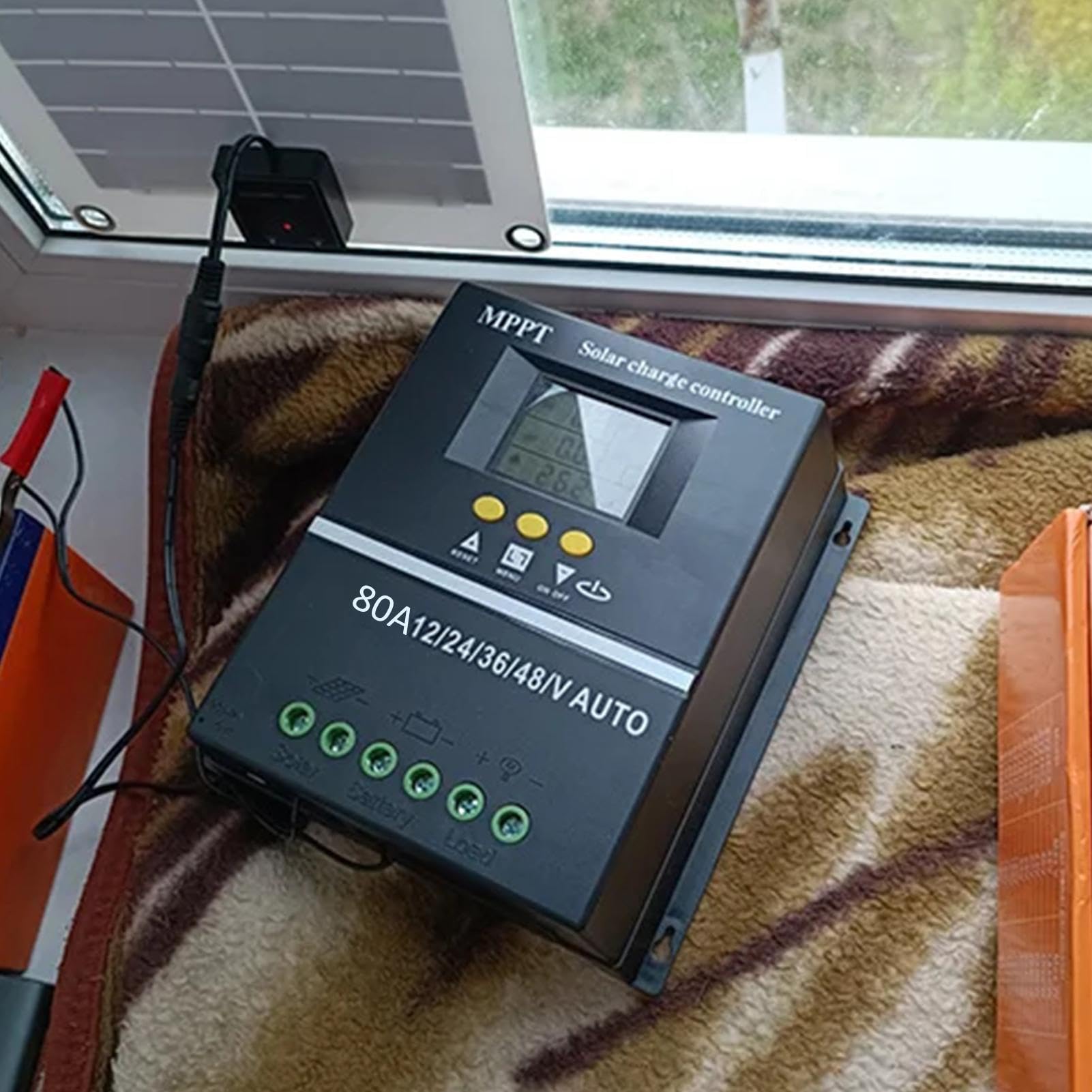 Regulador de panel solar, controlador solar multifunción con puertos USB