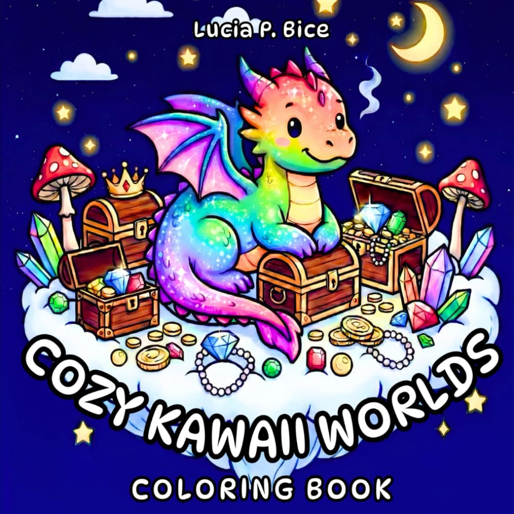 Cozy Kawaii Worlds Coloring Book: Dreamy and Whimsical Relaxing Friends to Color