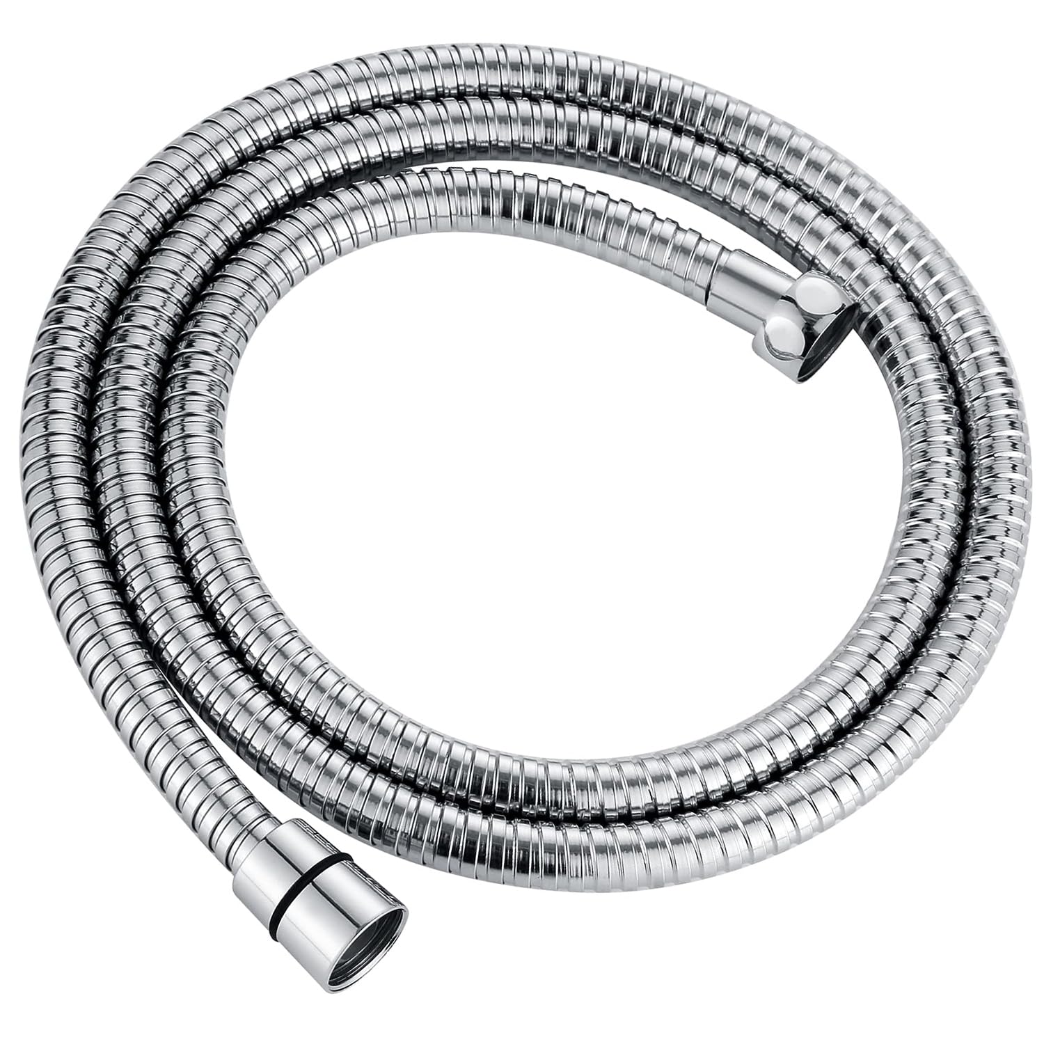 Stainless Steel Shower Hose, 1.5m Flexible Hose Replacement Pipe Leak-Proof and Anti-Kink Chrome Design for Bath, High Pressure Bathroom Fittings for Home Kitchen Taps Sinks