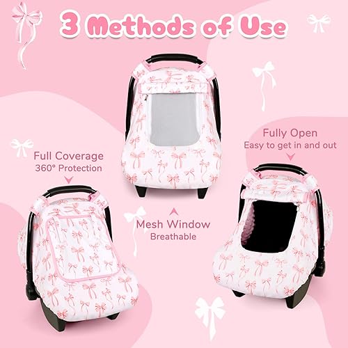 Miniatura 3 de Funda de asiento de automóvil para bebé, funda de asiento de automóvil resistente al viento para niñas pequeñas, toldo cálido para asiento de