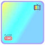 虹色の波-流れる勾配のスペクトル&ヴ映像付のお天気＆クロック火災のテレビ