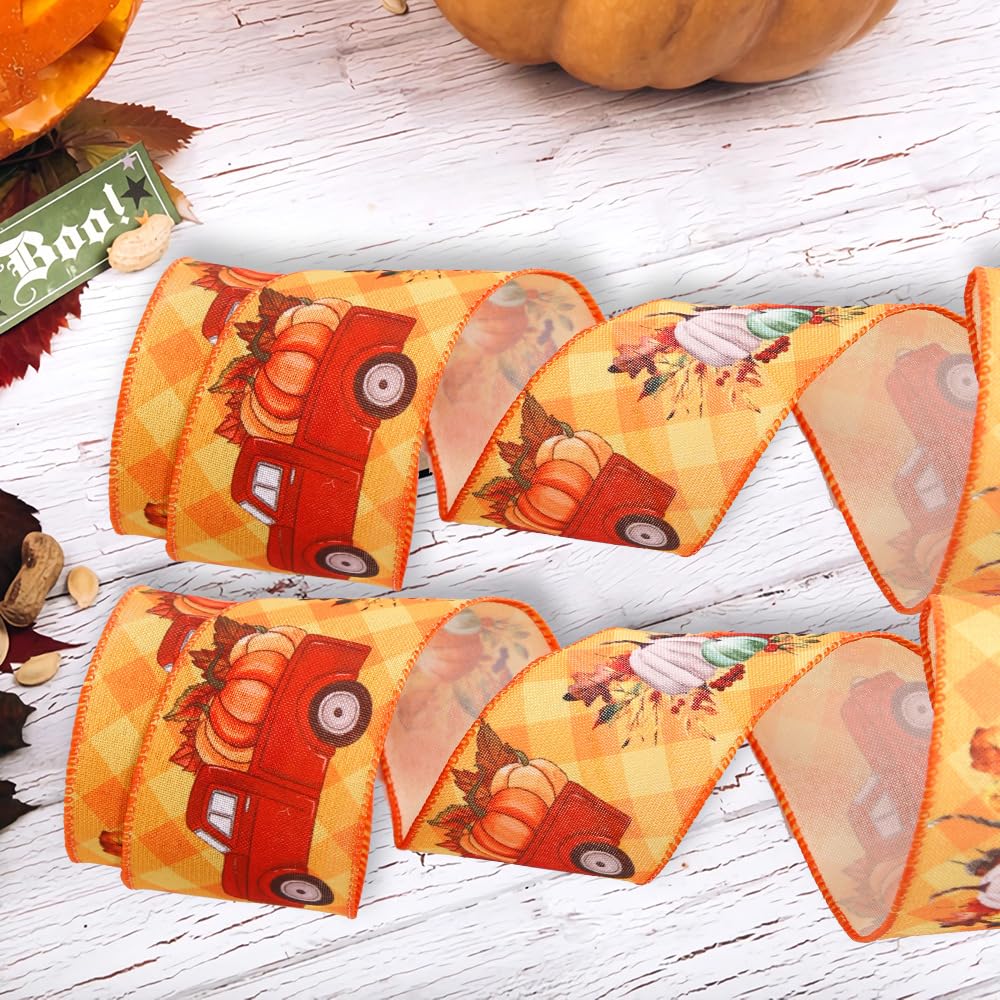 Ruban à Carreaux En Jute – Déco Automne/Halloween – 2 Rouleaux Orange Et Noir – 6 M X 6,3 Cm