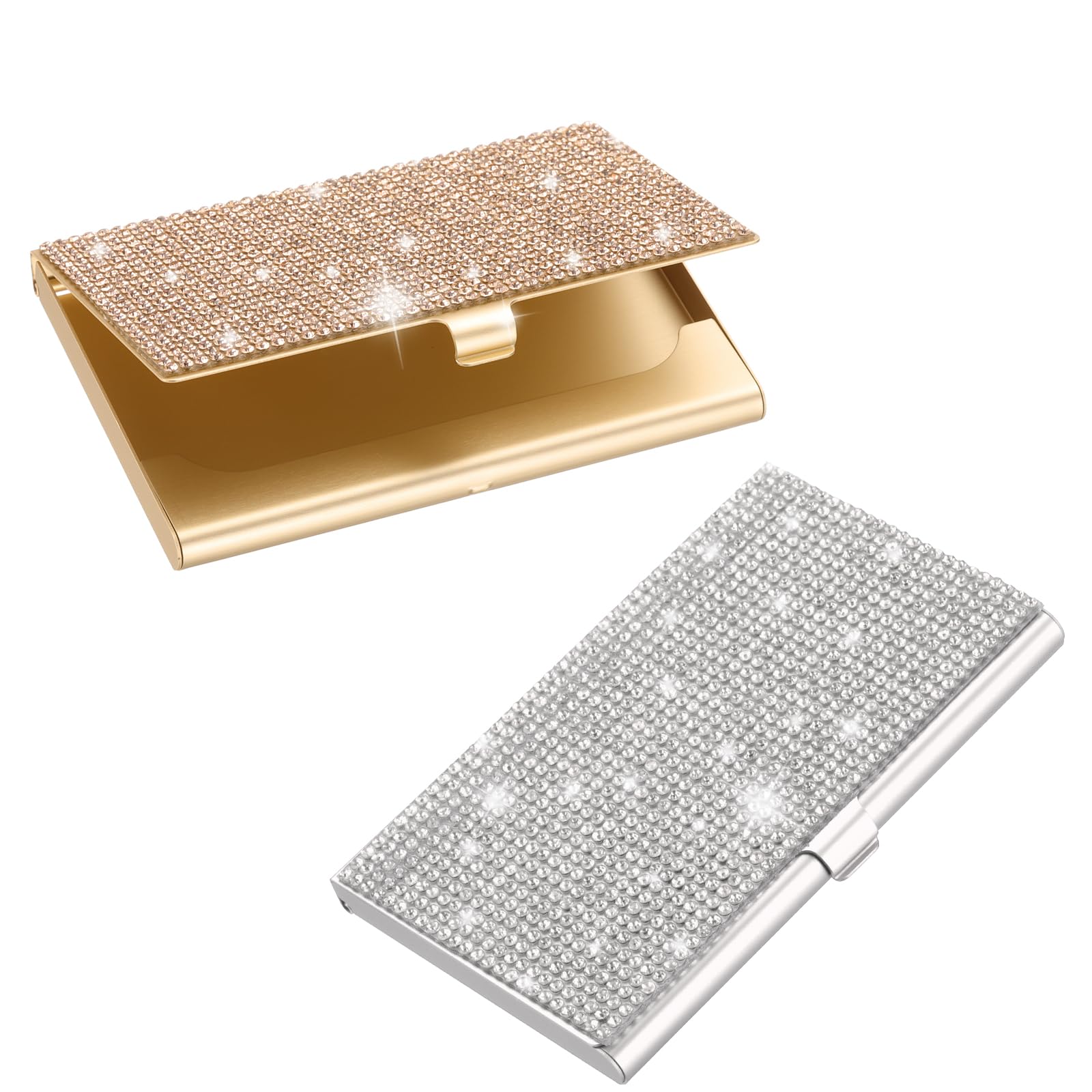 PATIKIL Bling Alloy Business Card Holder