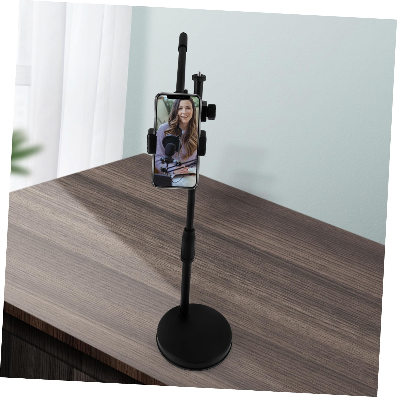 HOMSFOU 360grado Supporto per Telefono Sospeso per Registrazione Video Supporto da Scrivania per Telefono Clip per Podcasting e Live Streaming Base Stabile per Tavolo e Scrivania