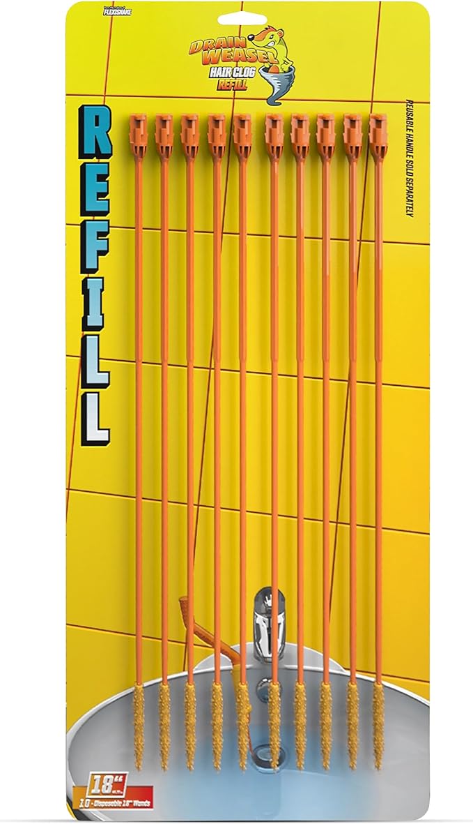 FlexiSnake Drain Weasel Refill Sink Snake Hair Clog Remover Tool