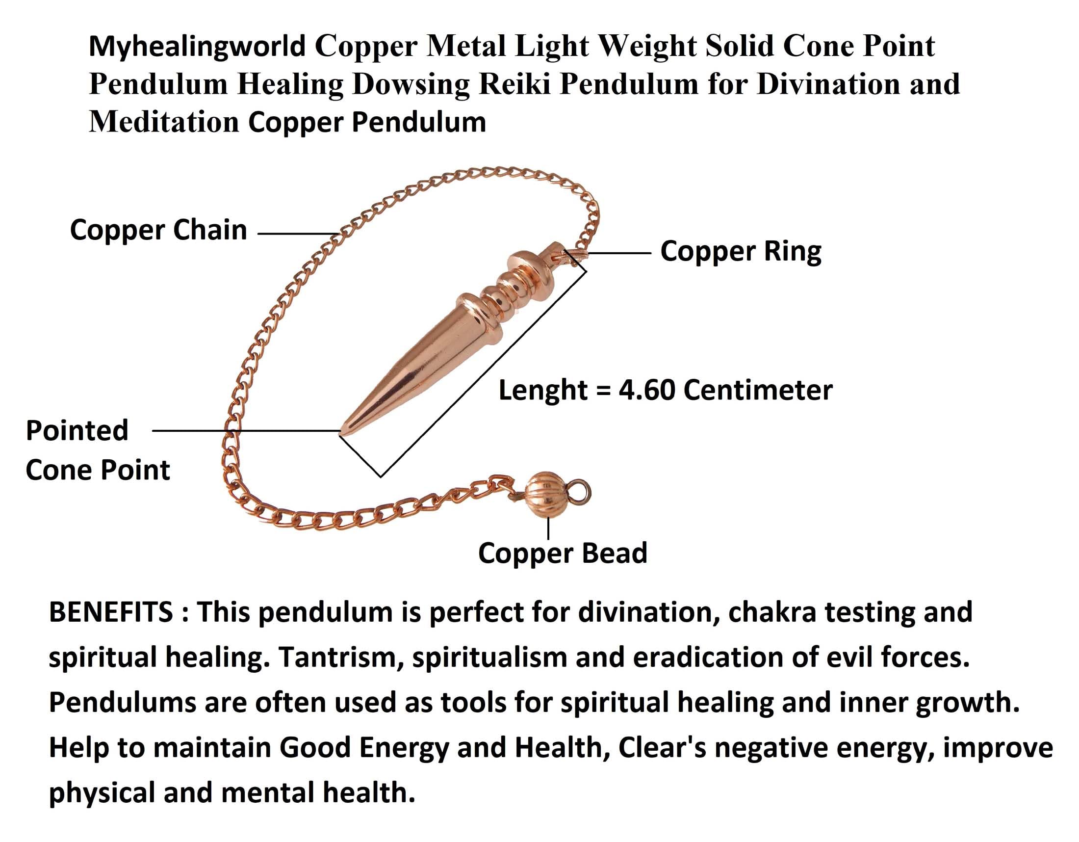 Copper Spiritual Point Pendulum For Divination Healing Dowsing Wicca Balancing Pointed Cone Pendant Pendulum Banmo