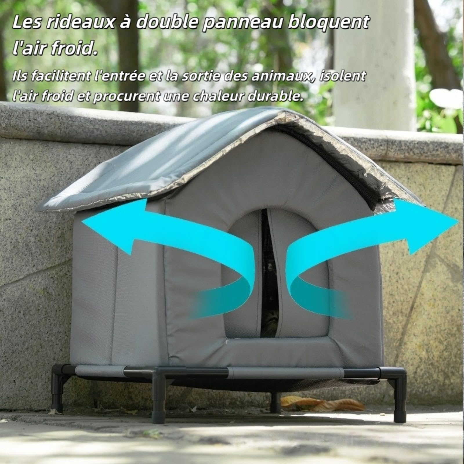 Générique Niche pour Chat Extérieur Hiver, Abri Isotherme Imperméable surélevé avec Poignée pour Jardin