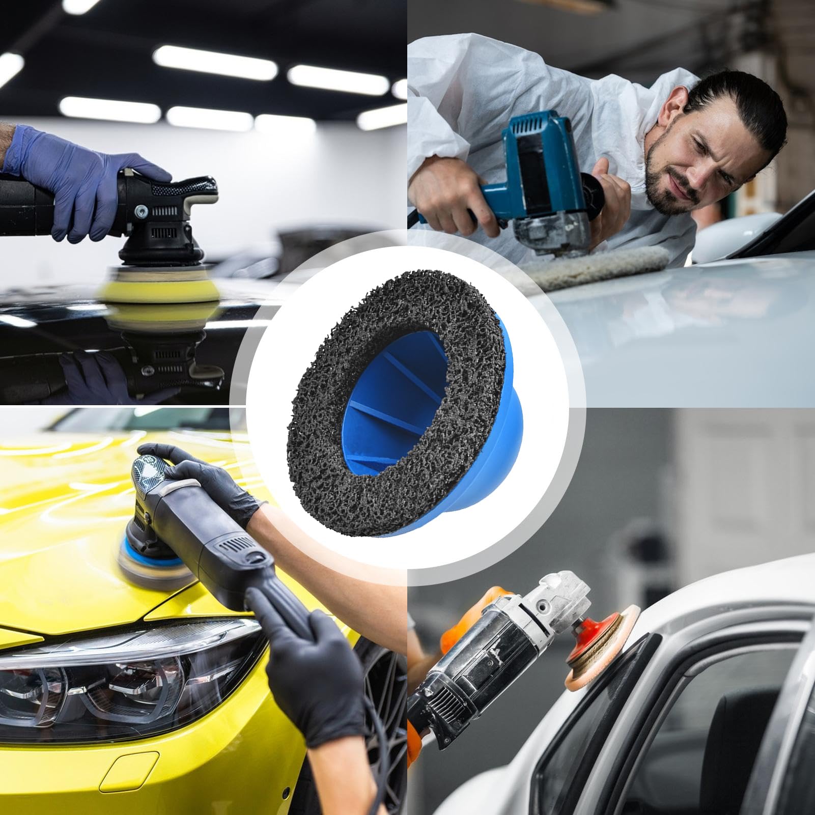 Herramienta de limpieza de bujes de rueda, cepillo multiusos ergonómico para la limpieza de llantas, herramienta ligera para eliminar el óxido para sedán todoterreno y camionetas