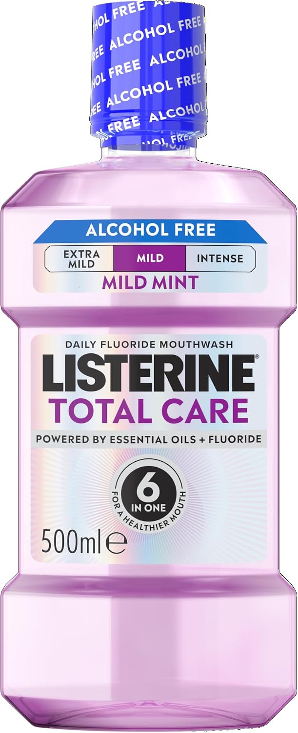 Listerine Total Care Milder Taste (Zero Alcohol) Antibacterial Mouthwash (500ml), Caring and Cleansing Mouthwash to Freshen Breath with 10-in-1 Benefits Listerine Total Care Milder Taste (Zero Alcohol) Antibacterial Mouthwash (500ml), Caring and Cleansing Mouthwash to Freshen Breath with 10-in-1 Benefits