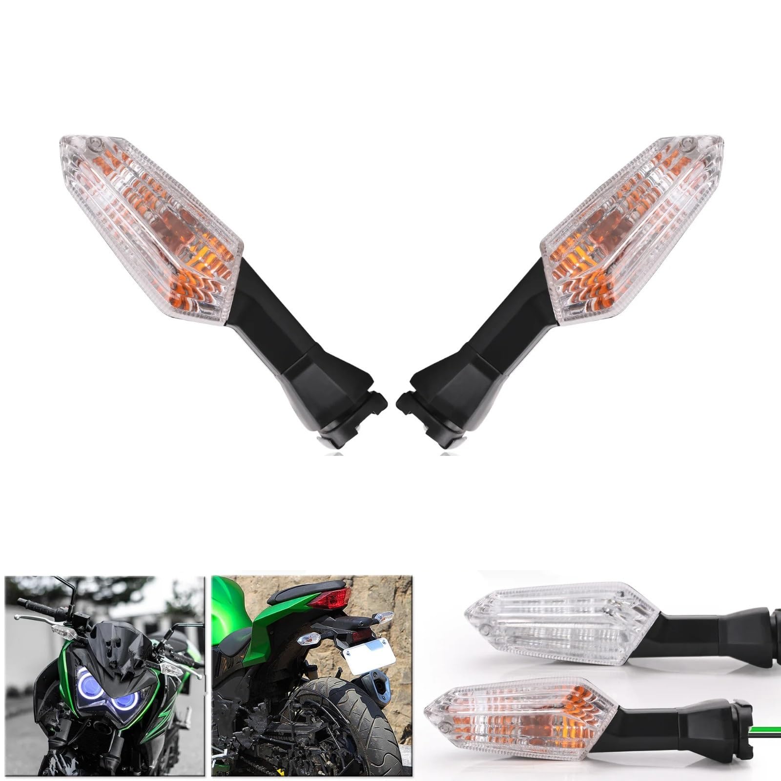 Per Z 125 2016-2017 Per ER-6N 2012 2013 2014 2015 2016 2017 1 Coppia 12V Anteriore Posteriore Indicatori Di Direzione Lampada Della Luce Lente Trasparente