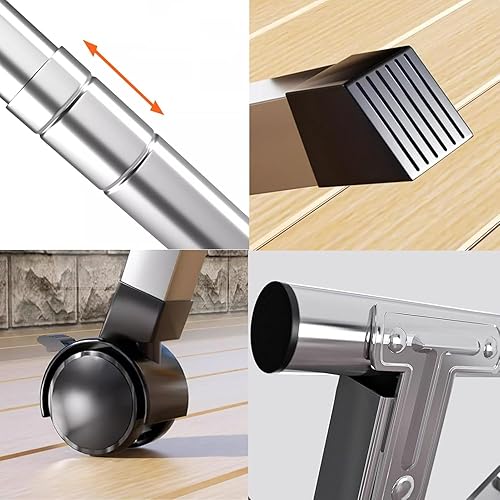 Miniatura 3 de Estante de secado de ropa plegable, soporte de secado de lavandería de acero inoxidable para uso en interiores y exteriores, estante ajustable para