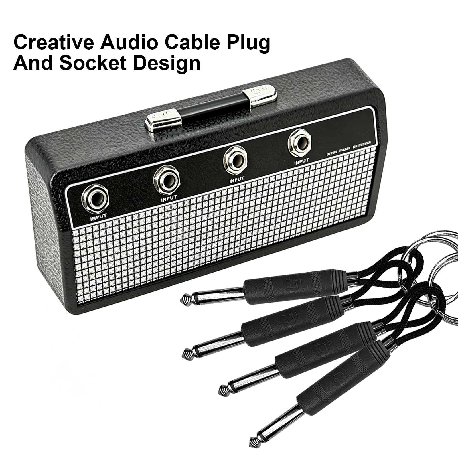4 Piezas Marshall Llavero montado en la pared,Soporte para Llavero Amp,Cuelga Llavee,Key Holder,Colgador llaves con 4 Llaveros para Llave Colgante,Colgador de Llaves Pared Soporte de Pared