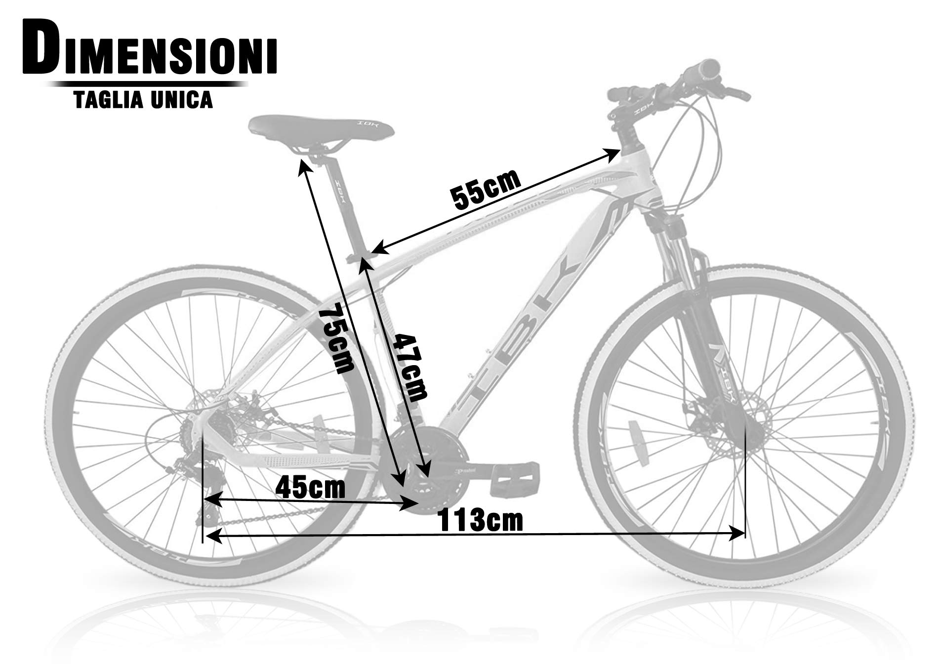 IBK Bicicletta TXC MTB 29'' Pollici Bici Mountain Bike Alluminio AMMORTIZZATA Cambio 21 Velocità Freni a Disco IDRAULICI