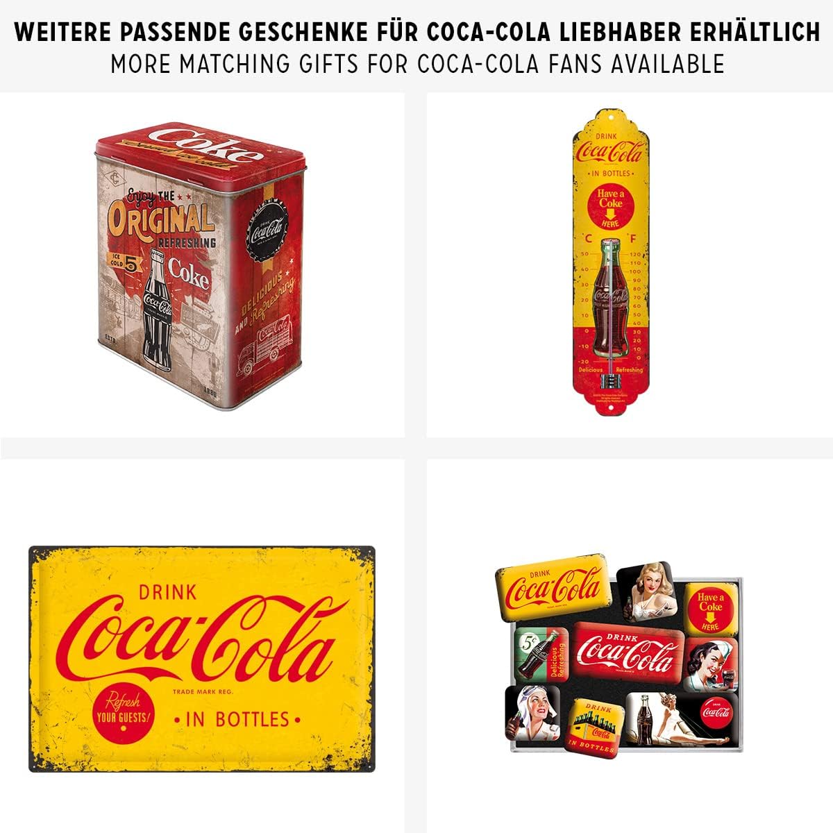 Nostalgic-Art, Tin Sign 30 x 40 cm Coca-Cola-in Bottles Yellow, Colourful