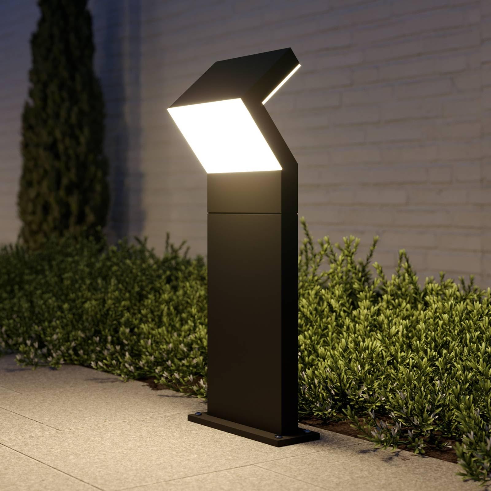 Arcchio Lampada LED da esterni (Moderno) colore Nero, in Alluminio lampadina inclusa lampioncino paletto luminoso lampada viale lampione
