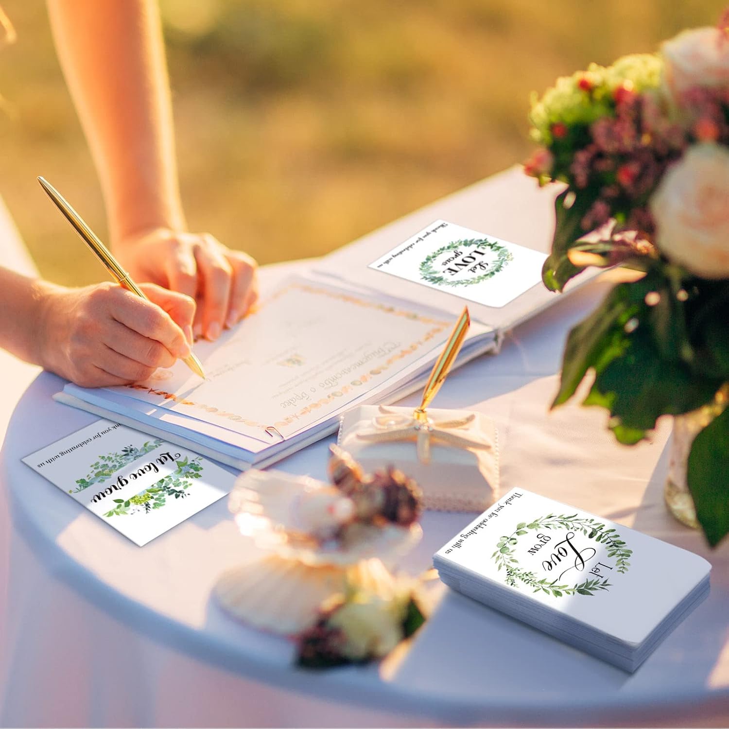 150 Pieces Greenery Seed Packets Let Love Grow Seed Packets Self Adhesive Wedding Envelopes Retro Christmas Valentine Wedding Favors for Guests, 3 Styles (Eucalyptus Wreath)