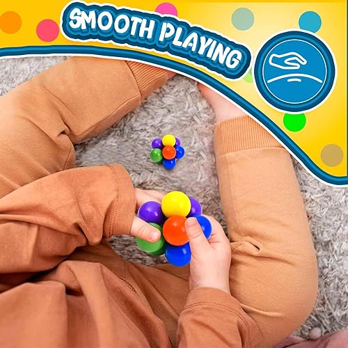 Miniatura 5 de Juguete de bola antiestrés para adultos, juguete de escritorio de bola de morera arcoíris, juguete de escritorio para autismo, TDAH, alivio del