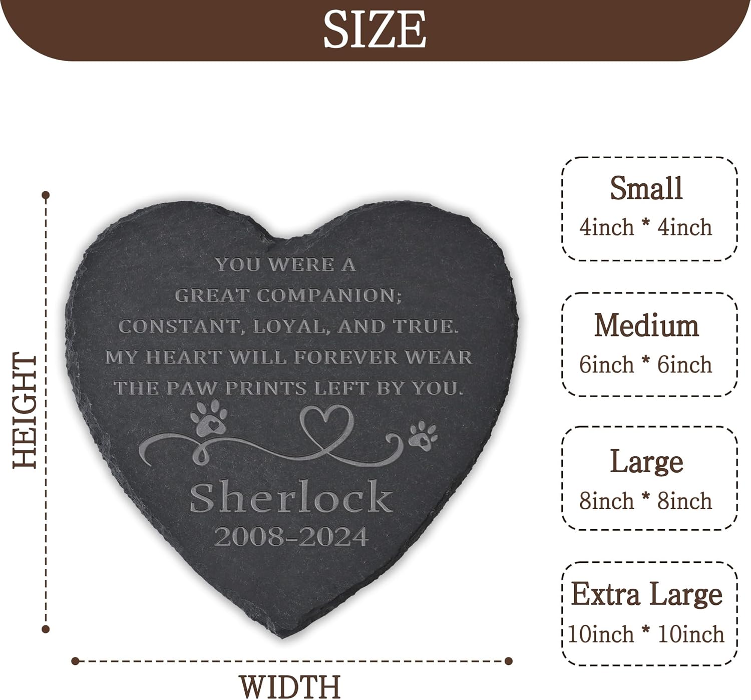 Personalized Pet Memorial Stone, Dog Memorial Gifts for Loss of Dog, Pet Loss Gifts, Pet Memorial, Loss of Dog Sympathy Gift, Dog Remembrance Gift, Pet Bereavement Gifts - A Great Companion - Image 5