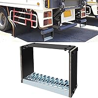 Universal Flexible Rubber Truck Step 14" Wide x 10" Tall - Hot-Dipped Galvanized Steel Anti-Skid Cable Step for Semi Trailers & Commercial Trucks