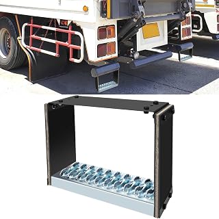 Universal Flexible Rubber Truck Step 14" Wide x 10" Tall - Hot-Dipped Galvanized Steel Anti-Skid Cable Step for Semi Trailers & Commercial Trucks