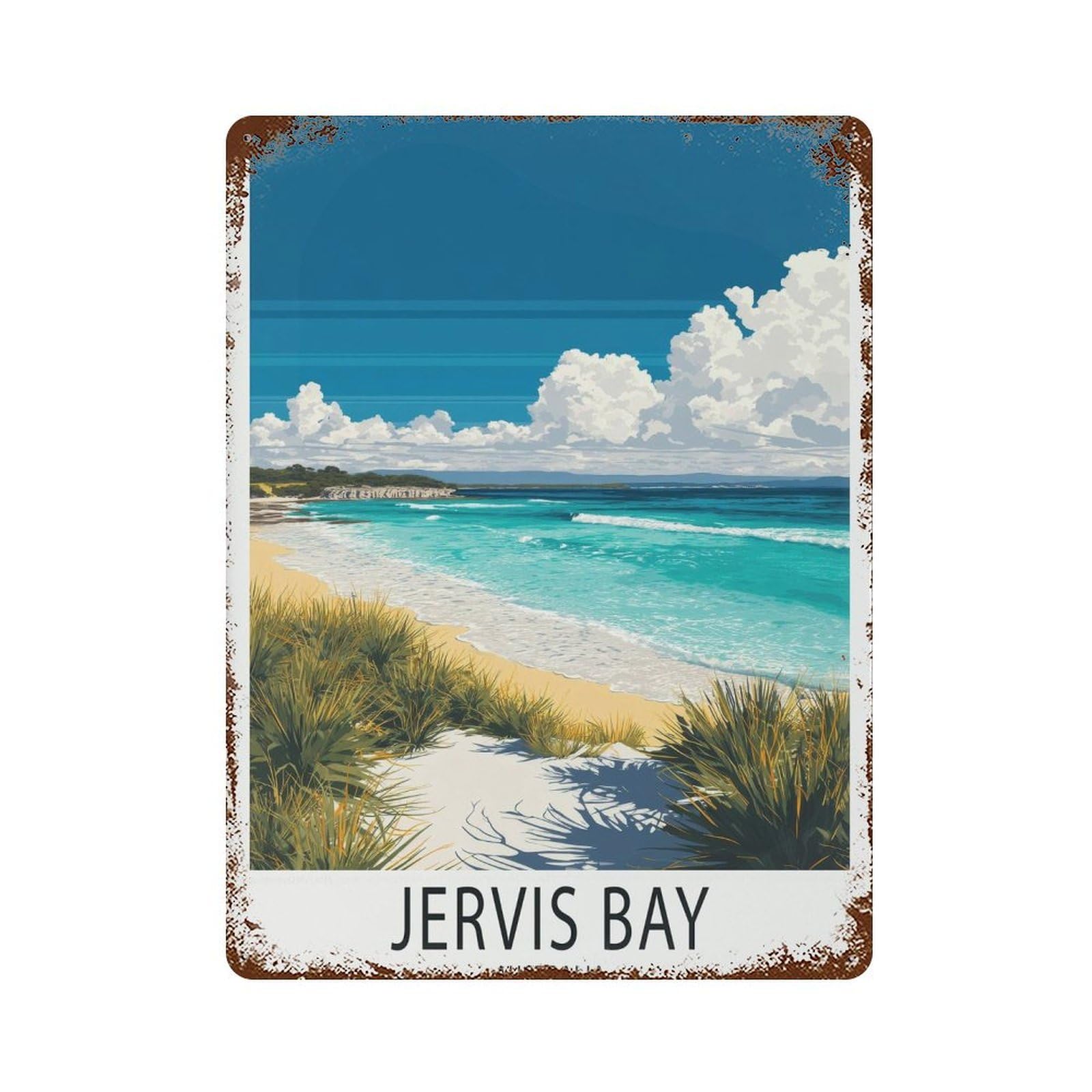 xiaoxiaoshen Jervis Bay Australia Travel Beach Landscape Coastal (2) Wall Decor Art Metal Tin Poster Modern Home Decor Art Home Bar Shop Decorations Vintage Sign 40x30cm