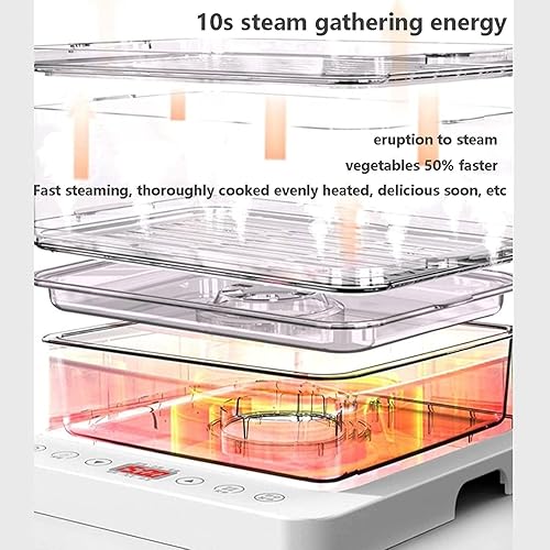 Miniatura 7 de Vaporizador de alimentos de 3 capas40l multicocinas eléctricas de 800 W  Utensilios de cocina de vapor de preservación automática del calor