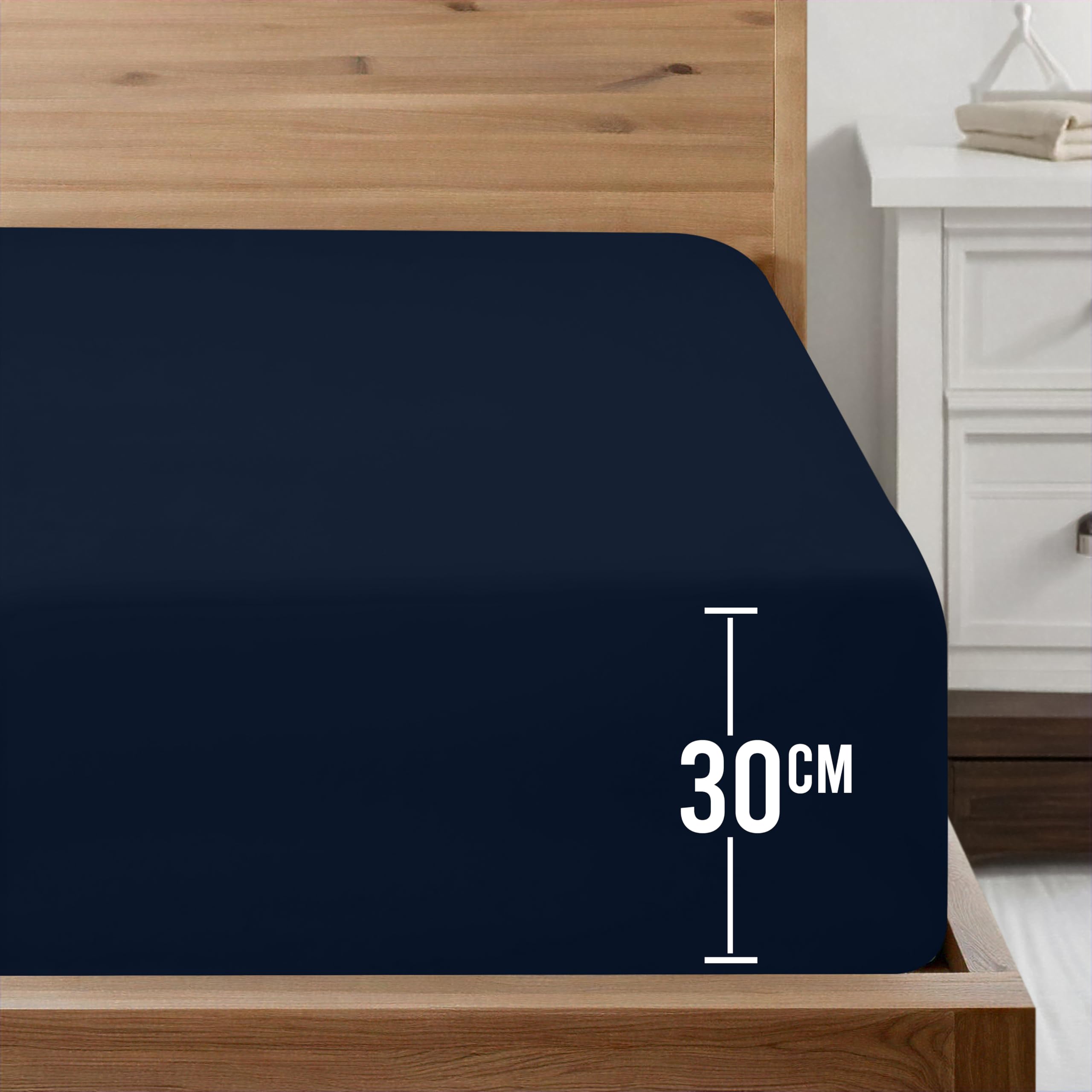 Utopia Bedding King Fitted Sheet - Bulk Pack of 20 - Navy - 12 Inch (30cm) Deep - Easy Care - Soft Brushed Microfibre Fabric - Shrinkage and Fade Resistant - Bottom Sheet