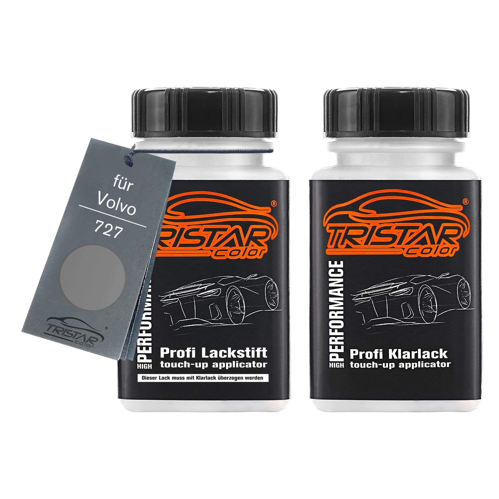TRISTARcolor Zestaw lakieru w sztyfcie dla Volvo 727 Pebble Grey Metallic podklad lakieru bezbarwny po 50 ml