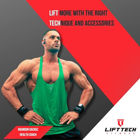 Lift Tech Fitness Weight Lifting Straps for Men & Women - Cotton Gym Straps for Weightlifting, HIIT, Strength Training - Pull up & Deadlift Straps - One Size