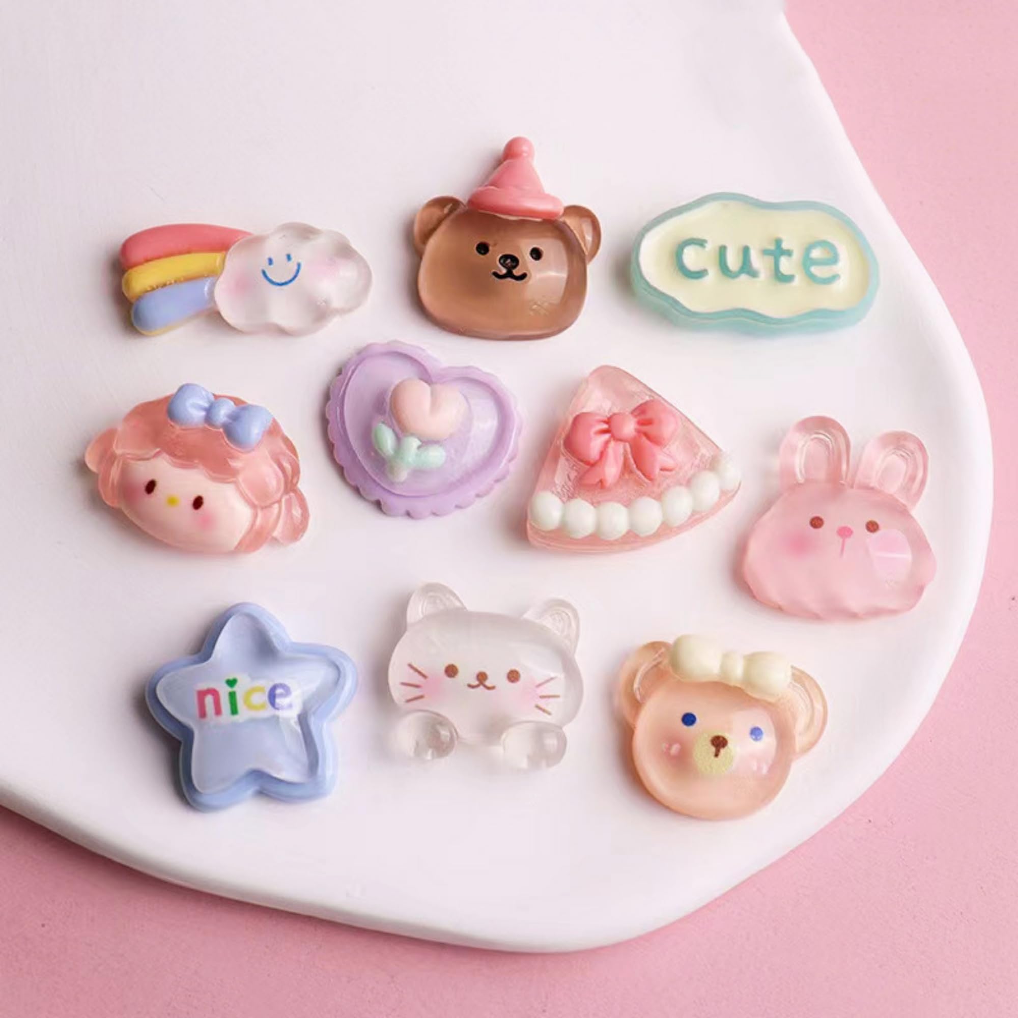 Lot De 110 Breloques à Ongles Kawaii En Résine – Charmes Mignons Pour Nail Art, DIY, Coques De Téléphone (motifs Aléatoires)