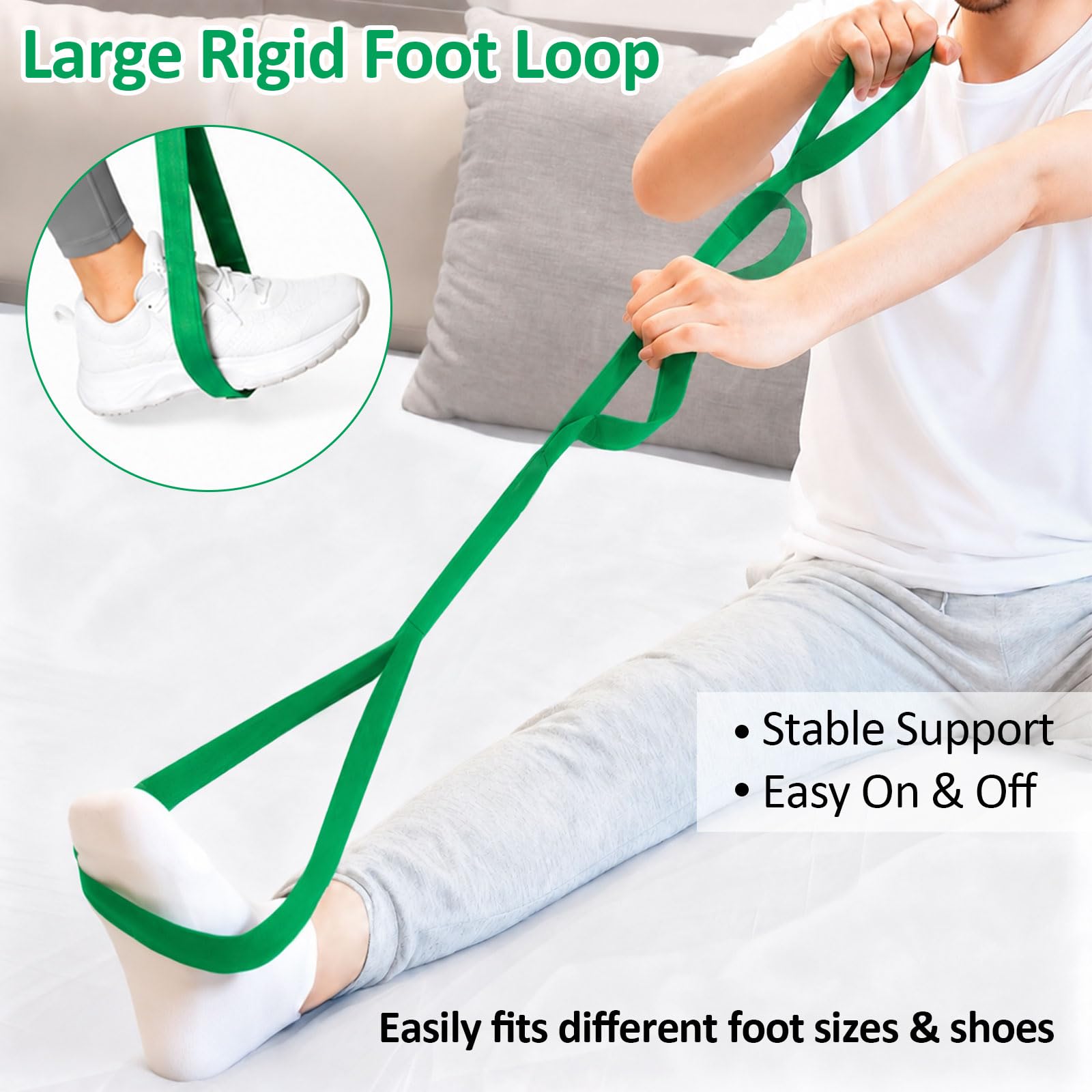 45" Leg Lifter Strap After Knee Surgery Hip Replacement with Multi Loops — Amazon image 4