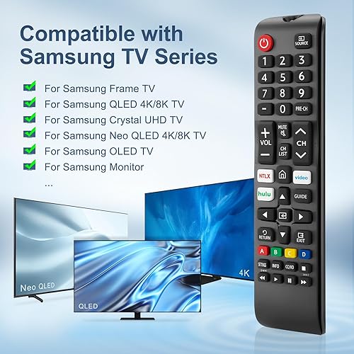 Vista 2 de Paquete de 2: repuesto para control remoto Samsung TV, control remoto universal para Samsung Smart TV Frame Crystal UHD OLED QLED 4K 8K Series Para
