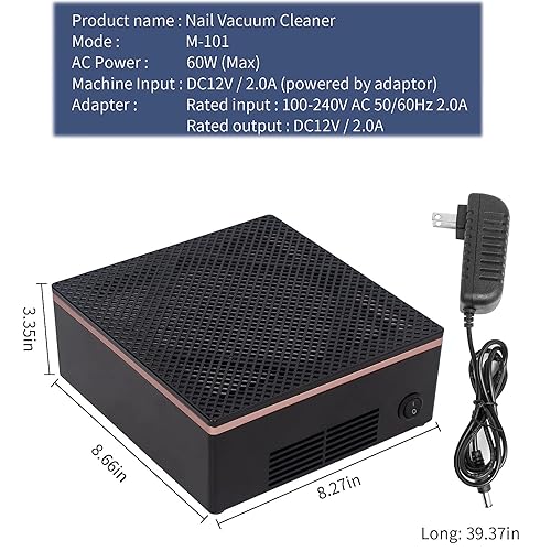 Miniatura 4 de Colector de polvo de uñas de 40 W para uñas acrílicas, aspiradora potente máquina colectora de polvo de succión con filtro para tecnología de uñas