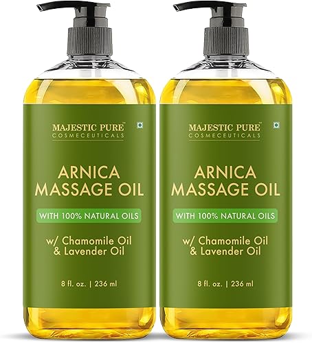 Vista 10 de MAJESTIC PURE Aceite de masaje de árnica para terapia de masaje, refrescante y relajante, aceites naturales con aceites esenciales de lavanda