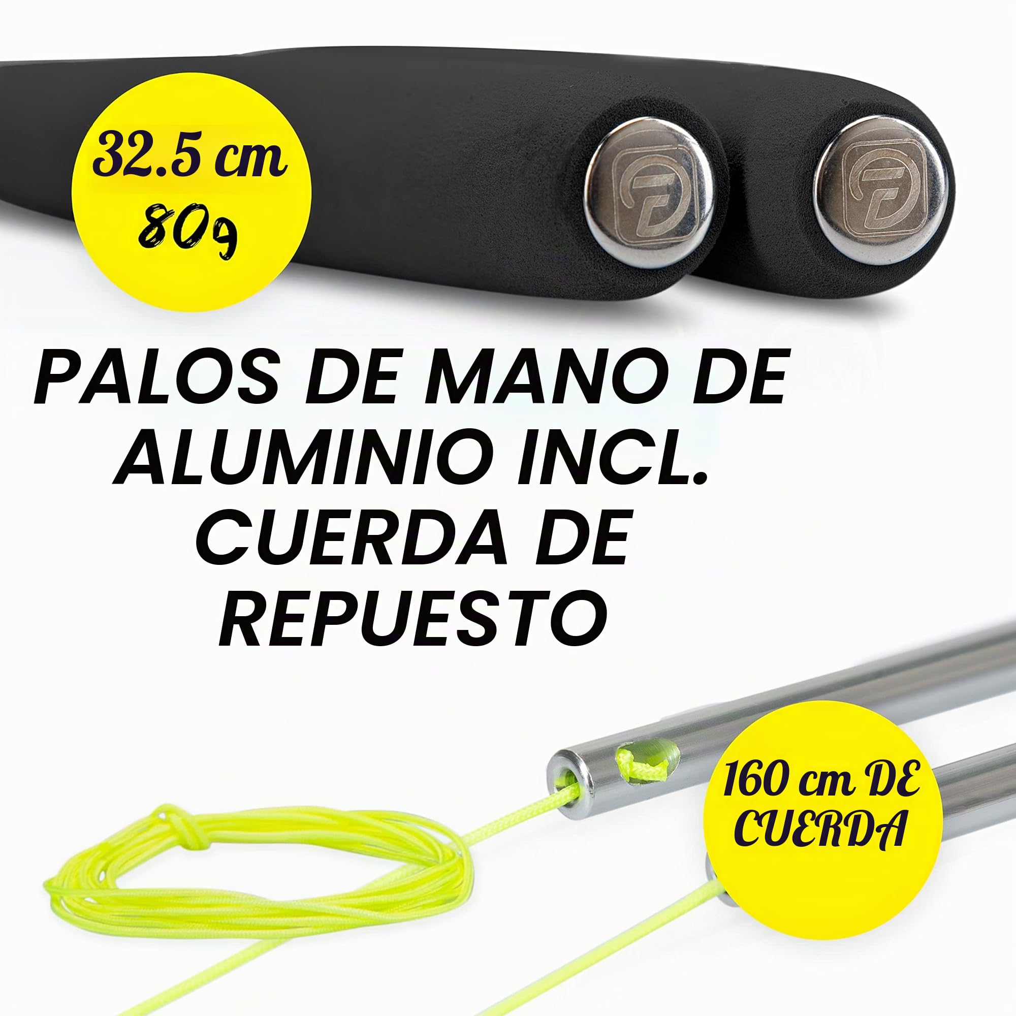 Set de malabares básico Diabolo Freizeitsport con diábolo (azul), varillas de aluminio de repuesto, cuerda de repuesto (160 cm), instrucciones, regalo para niños y principiantes