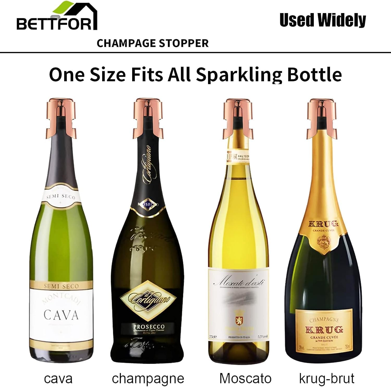 Tapones de champán con protector de champán de acero inoxidable con silicona de grado alimenticio a prueba de fugas, se mantienen frescos, adecuados para champán, cava, prosecco y brillante