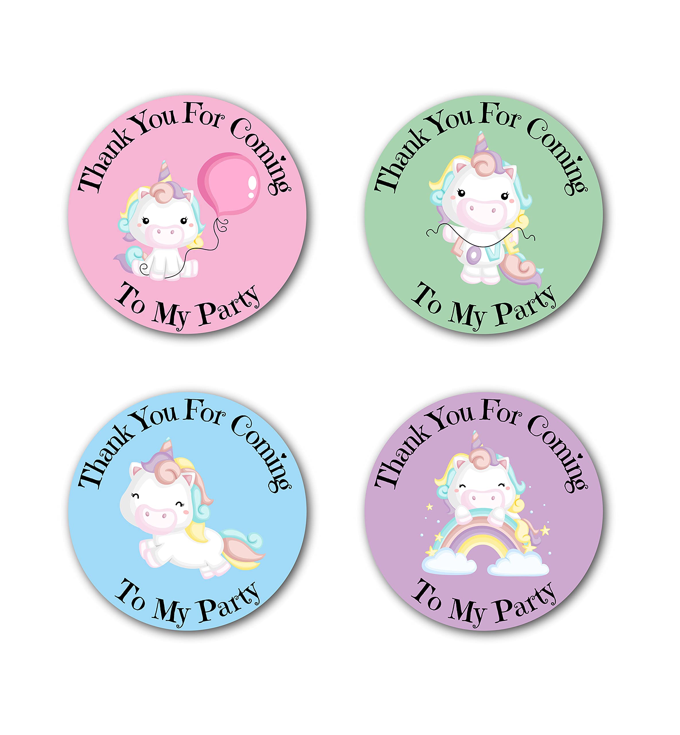Epic Modz36x Birthday Party Stickers Thank You for Coming to My Party Girls Boys Kids Child's School Friends Gift Present Treat Birthday Parties Thanks Fun Sweet Bag Labels (Unicorn)