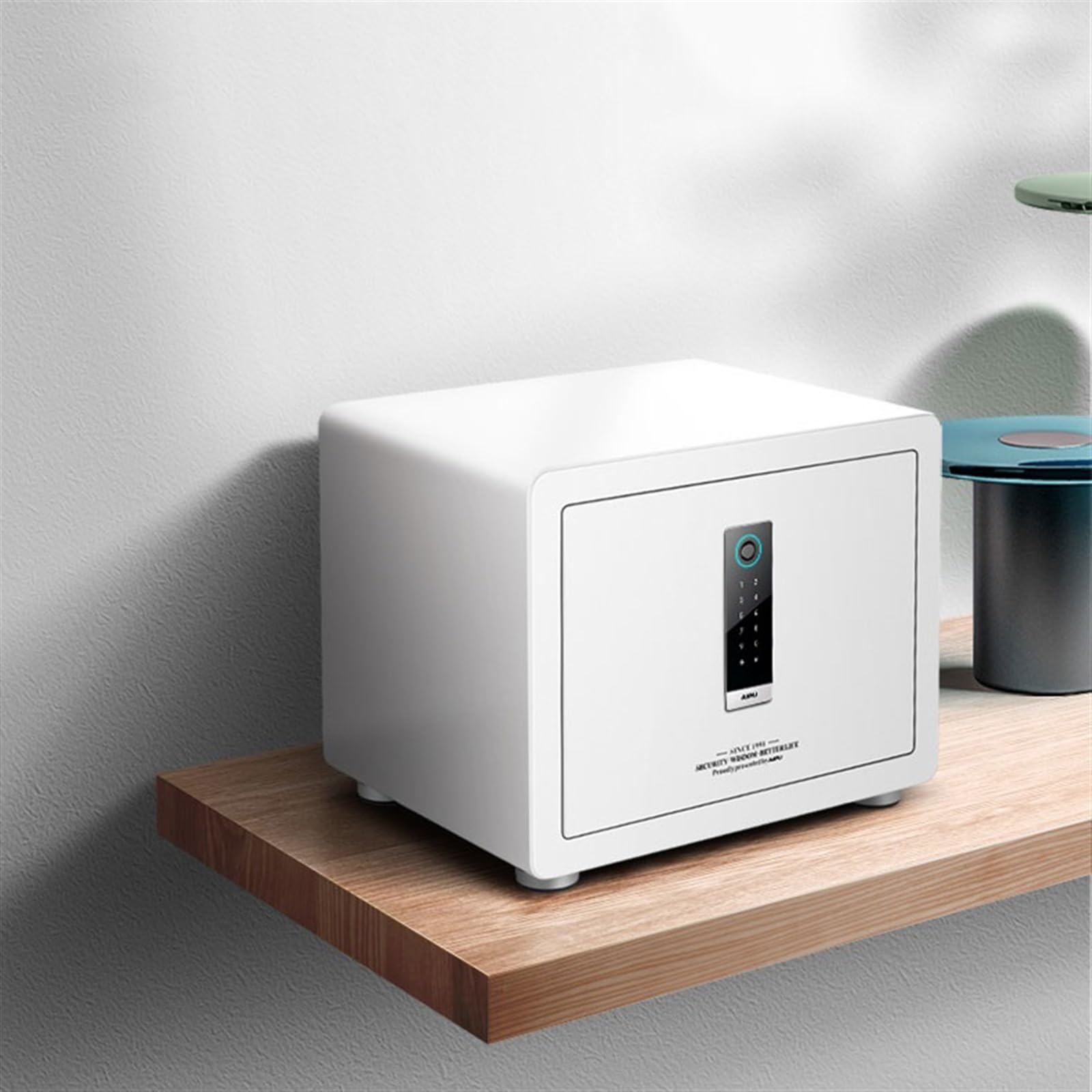 Le coffre - fort Petit classeur de bureau mot passe d'empreintes digitales en acier antivol chambre Mini objets valeur coffre-fort(Noir)
