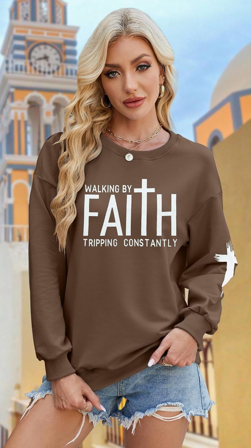 SFHFY Christian Sweatshirt Women: Jesus Sweatshirts Religious Faith Shirt Inspirational Bible Verse Pullover Tops - Image 2