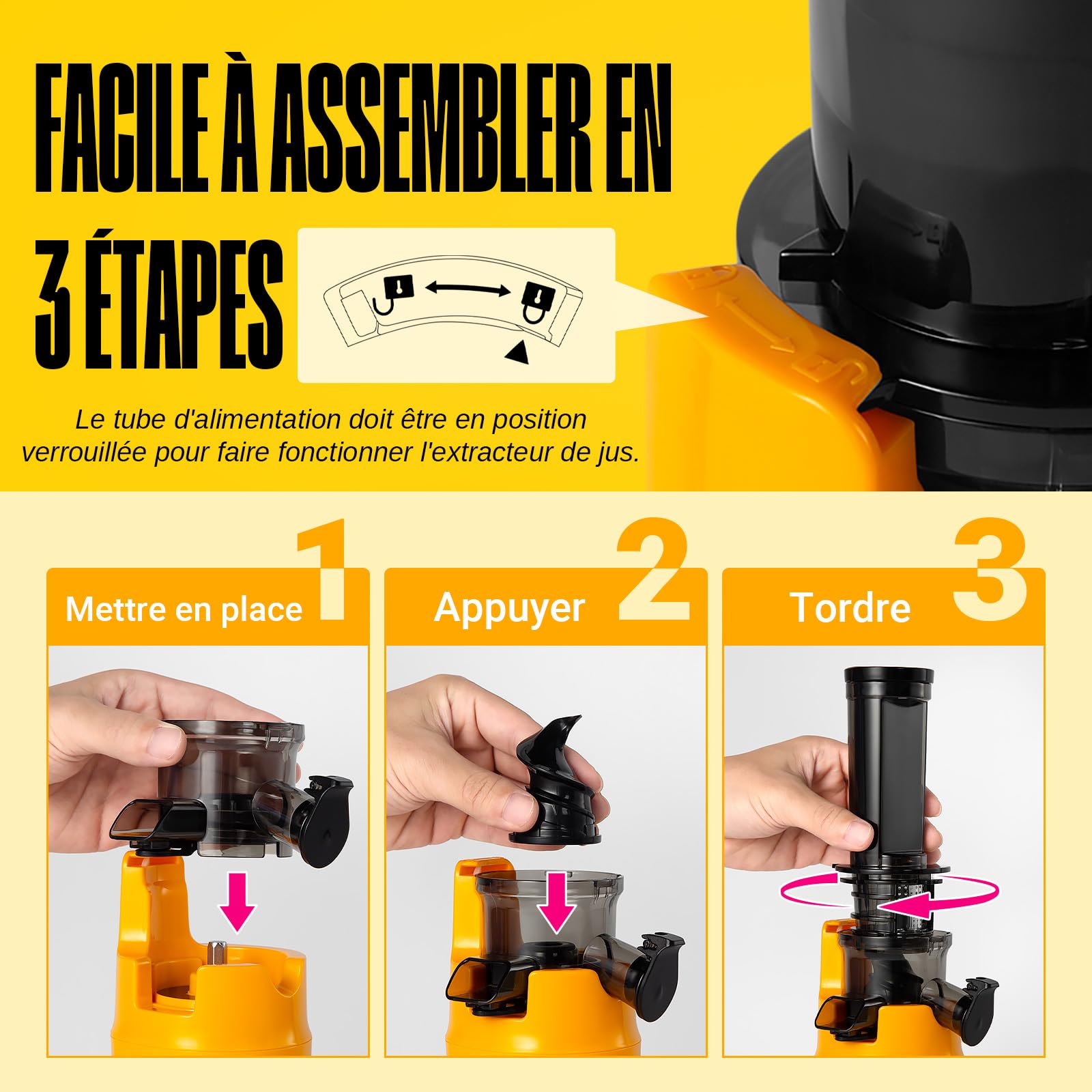 Ventray Extracteur de Jus - Slow Juicer Pression Douce 60 Tours, Presse à froid, Fonction de Mastication Inversée, Extracteur de Jus de Fruits et Légumes Sans BPA, Facile à nettoyer, Vert Perroquet