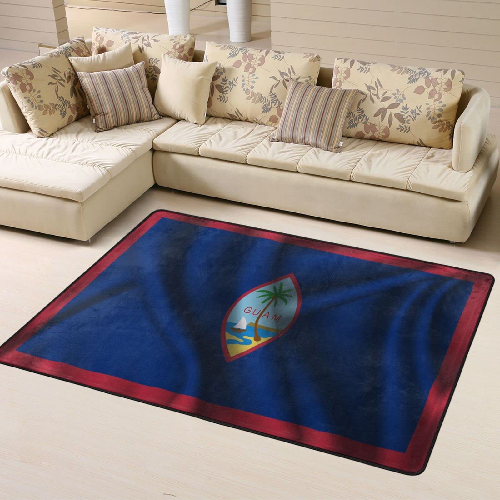 ラグ・カーペット guam rug blanket Amazon.com: BNFJDCV Silk Style Flag of Guam Area Rug 4x6Ft Soft