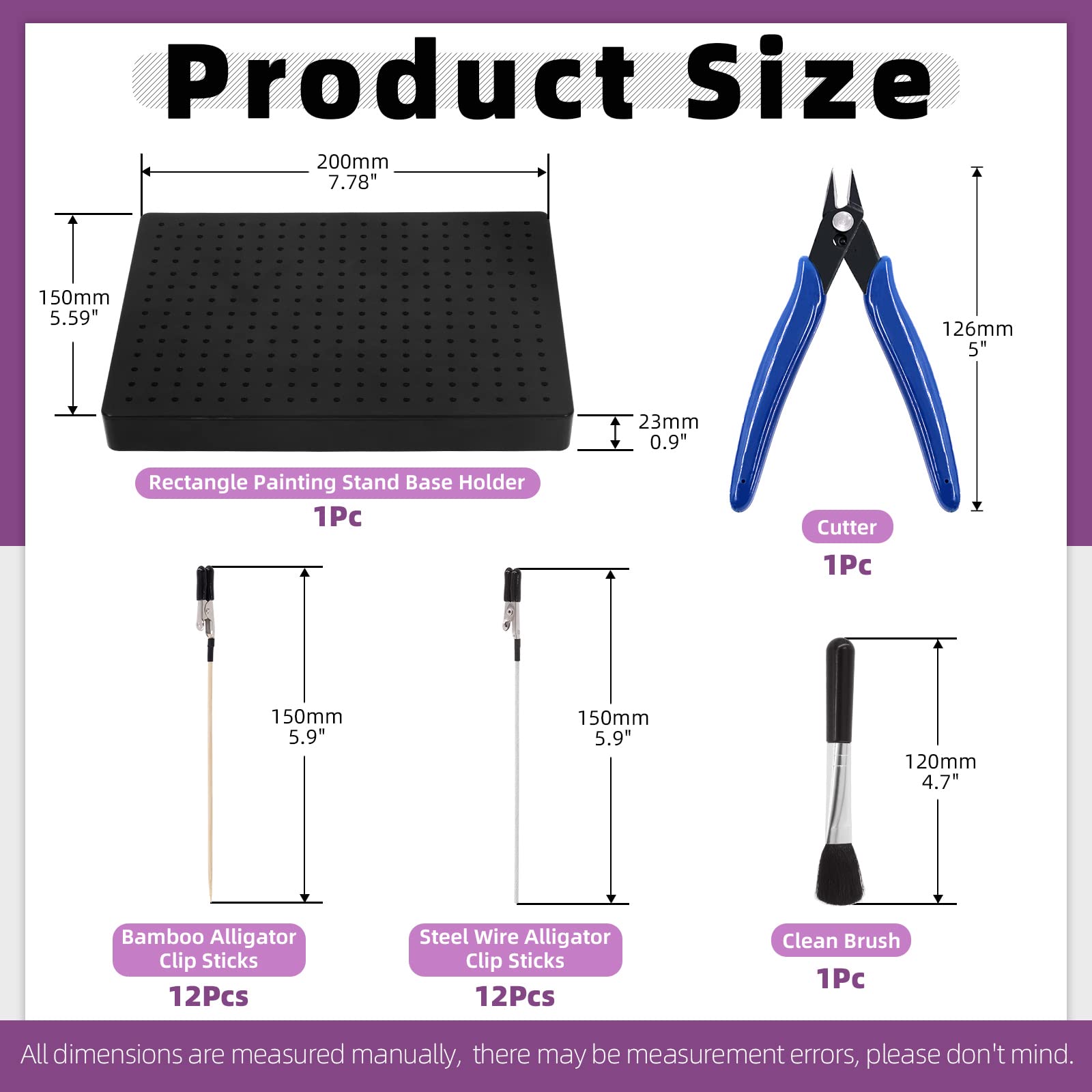 Swpeet Strumenti di modellazione per supporto base per verniciatura a spruzzo aerografo 37Pcs Professional Painting Stand Base Holder y Gundam Modeler Herramientas básicas con Alligator Clip Sticks