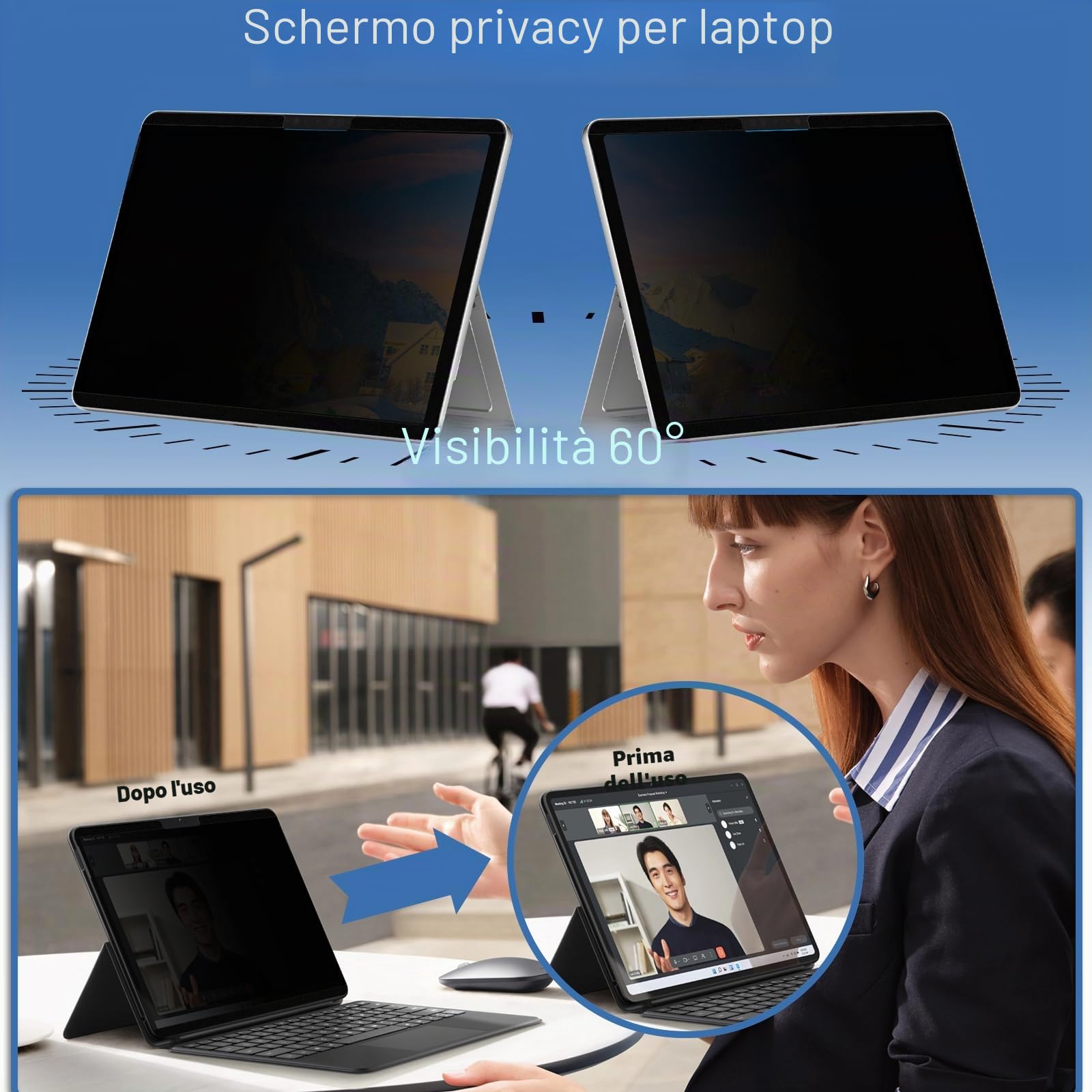 Filtro Schermo Privacy per Microsoft Surface PRO 12 Pollici 2025, Rimovibile, Anti Luce Blu, Anti-Spia, Filtro Privacy Magnetico Ultrathin per Pellicola Protettiva per Surface PRO 12”